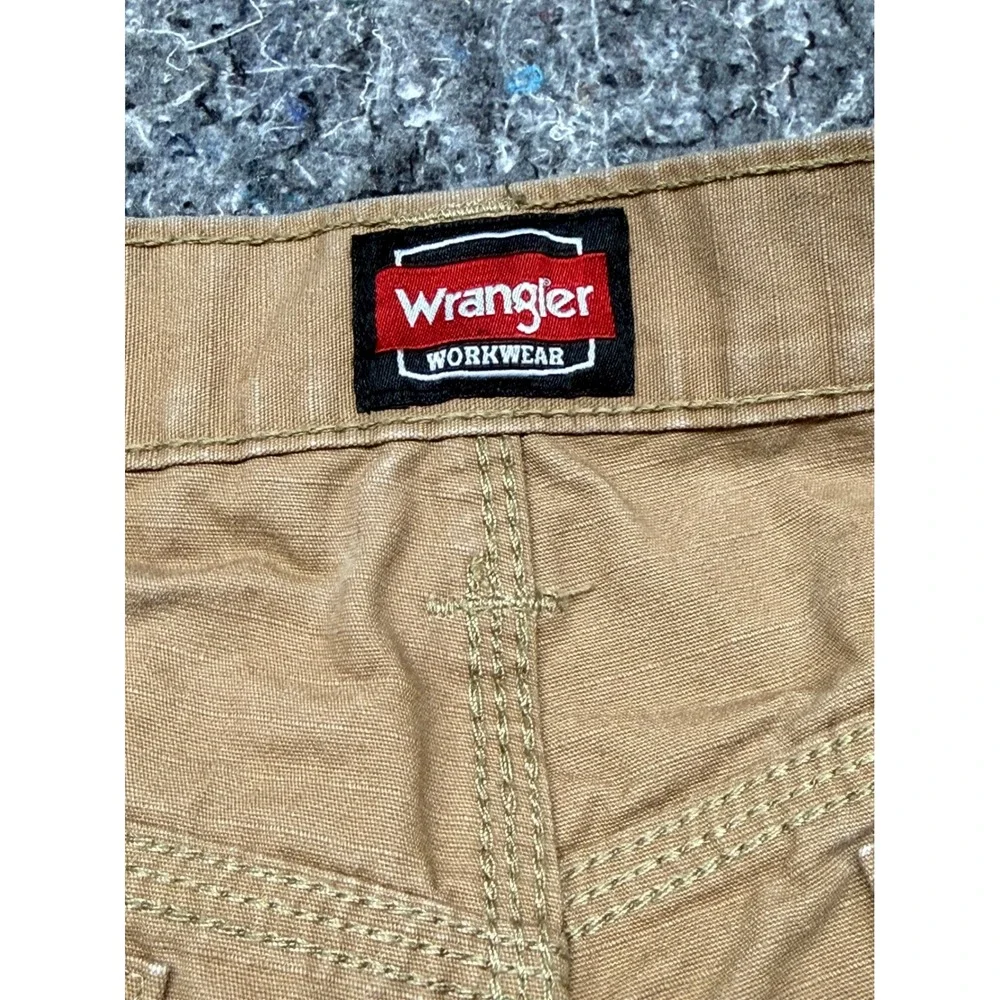Wrangler‎ Workwear Mens 34x32 Tan Ripstop Cargo Pants Hammer Loop 10WMWR1RH